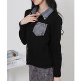 デニム使い Wジップ 襟付きカーディガン | Pumpkin Port | 詳細画像7