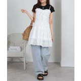 コットン風レース ティアードキャミミニワンピース | Pumpkin  Port | 詳細画像6 