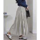 サテン プリーツロングスカート | Pumpkin  Port | 詳細画像17 