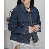 裾＆袖口レース付きショート丈Gジャン | Pumpkin  Port | 詳細画像14 