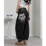 ロゴペイント デニムワイドルーズパンツ | Pumpkin  Port | 詳細画像16 