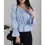 リボンポイント スクエアネック シャーリング ブラウス | Pumpkin  Port | 詳細画像11 