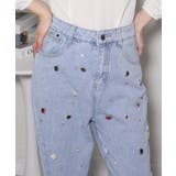 ジュエリー ビジュー デニムワイドパンツ | Pumpkin  Port | 詳細画像3 