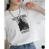 NEW YORK ロゴプリント ショート丈半袖Tシャツ | Pumpkin  Port | 詳細画像1 