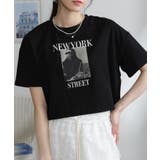 NEW YORK ロゴプリント ショート丈半袖Tシャツ | Pumpkin  Port | 詳細画像10 
