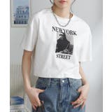 NEW YORK ロゴプリント ショート丈半袖Tシャツ | Pumpkin  Port | 詳細画像2 