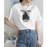 NEW YORK ロゴプリント ショート丈半袖Tシャツ | Pumpkin  Port | 詳細画像3 