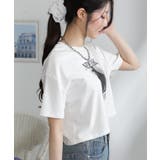 NEW YORK ロゴプリント ショート丈半袖Tシャツ | Pumpkin  Port | 詳細画像5 