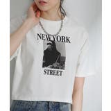 NEW YORK ロゴプリント ショート丈半袖Tシャツ | Pumpkin  Port | 詳細画像8 