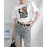 GIRL プリント ショート丈 半袖Tシャツ | Pumpkin  Port | 詳細画像10 