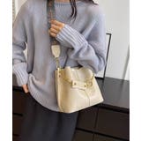 ベージュ | チェーンチャーム付 柄ベルト ショルダー | Pumpkin Port