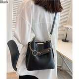 ブラック(無地) | チェーンチャーム付 フェイクレザー ショルダーBAG | Pumpkin Port