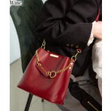 ワインレッド | チェーンチャーム付 フェイクレザー ショルダーBAG | Pumpkin Port