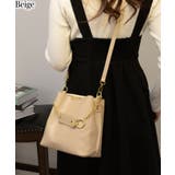 ライトベージュ | チェーンチャーム付 フェイクレザー ショルダーBAG | Pumpkin Port