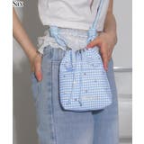 サックス | ビジュー付き ミニサコッシュ ショルダーバッグ | Pumpkin Port
