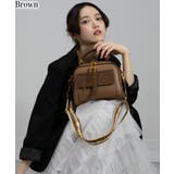 ブラウン | ロゴベルト付Wファスナーチャーム付スクエアショルダーバッグ | Pumpkin Port