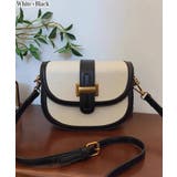 ホワイト/ブラック | バイカラー 2タイプ持ち手付 ショルダーバッグ | Pumpkin Port