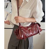 ワインレッド | スタッズ付 フリルデザイン 2WAYショルダー BAG | Pumpkin Port