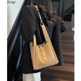 ベージュ | ビットデザイン スクエア型 ショルダーバッグ バッグイン付 | Pumpkin  Port