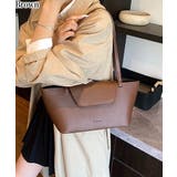 ブラウン | フラップ付き横長トートバッグ（バッグインバッグ付き） | Pumpkin  Port