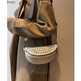 アイボリー | フリンジ&スタッズ付 ボディーバッグ | Pumpkin Port