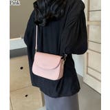 ピンク | ロゴポイント ラウンド型フラップショルダーバッグ | Pumpkin  Port