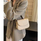 ベージュ | ロゴポイント ラウンド型フラップショルダーバッグ | Pumpkin  Port