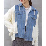 ブロークンデニム×ニット BIGサイズ ジャケットカーディガン | Pumpkin  Port | 詳細画像12 