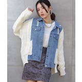 ブロークンデニム×ニット BIGサイズ ジャケットカーディガン | Pumpkin  Port | 詳細画像14 