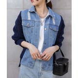 ブロークンデニム×ニット BIGサイズ ジャケットカーディガン | Pumpkin  Port | 詳細画像2 