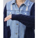 ブロークンデニム×ニット BIGサイズ ジャケットカーディガン | Pumpkin  Port | 詳細画像22 