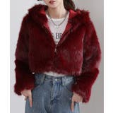 フード付き 毛足長フェイクファー ショート丈 ジップアップ ブルゾン | Pumpkin  Port | 詳細画像6 