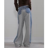 BACK スウェット切替 デニムパンツ | Pumpkin  Port | 詳細画像3 