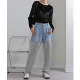 ブロークンデニム×スウェット ワイドイージーパンツ | Pumpkin  Port | 詳細画像6 