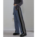 サイド ライン切替 デニムワイド イージーパンツ | Pumpkin  Port | 詳細画像3 