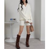 2点上下セット ケーブルニットトップス+ショートパンツ | Pumpkin  Port | 詳細画像10 