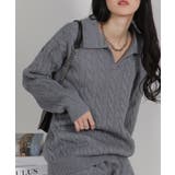 2点上下セット ケーブルニットトップス+ショートパンツ | Pumpkin  Port | 詳細画像15 