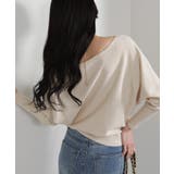 ボートネック ドルマンスリーブニットソートップス | Pumpkin  Port | 詳細画像6 