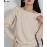 アイボリー | ボートネック ドルマンスリーブニットソートップス | Pumpkin  Port