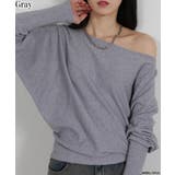 グレー | ボートネック ドルマンスリーブニットソートップス | Pumpkin  Port