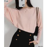 ピンク | ボートネック ドルマンスリーブニットソートップス | Pumpkin  Port