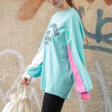 コットン 袖配色(色違い)フロントロゴプリント入り BIGロングTシャツ | Pumpkin Port | 詳細画像7