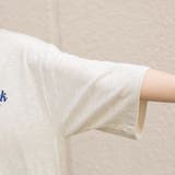 コットン 胸元＆BACKロゴプリントパッチワーク付き BIロングTシャツワンピース | Pumpkin  Port | 詳細画像11 