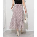 後ろリボン シアーチェックレイヤード ティアードロングスカート | Pumpkin Port | 詳細画像12