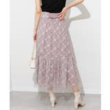 後ろリボン シアーチェックレイヤード ティアードロングスカート | Pumpkin Port | 詳細画像13