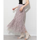 後ろリボン シアーチェックレイヤード ティアードロングスカート | Pumpkin Port | 詳細画像16