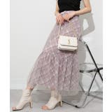 後ろリボン シアーチェックレイヤード ティアードロングスカート | Pumpkin Port | 詳細画像17