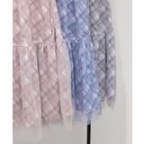 後ろリボン シアーチェックレイヤード ティアードロングスカート | Pumpkin Port | 詳細画像18