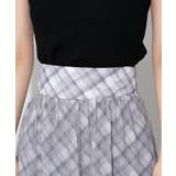 後ろリボン シアーチェックレイヤード ティアードロングスカート | Pumpkin Port | 詳細画像19