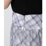 後ろリボン シアーチェックレイヤード ティアードロングスカート | Pumpkin Port | 詳細画像20